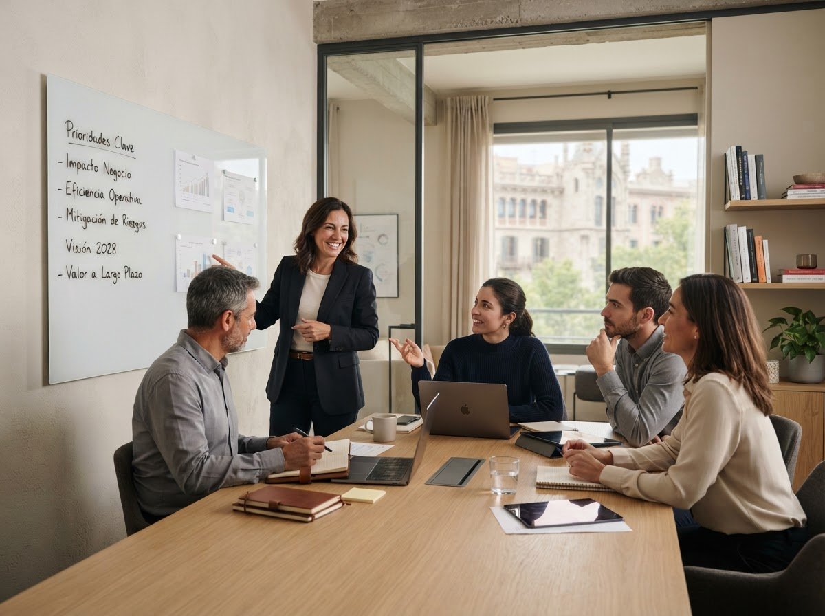Equipo de análisis de GrevnaltoshAI revisando modelos de inteligencia predictiva